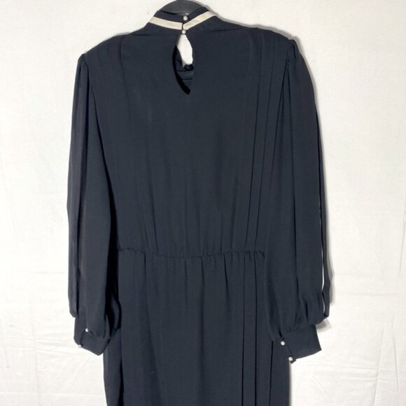 Vintage Joyce Palmer Black Long Sleeve Mock Neck Sheer Midi Dress XL - Picture 8 of 16